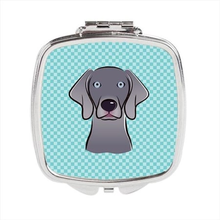 Carolines Treasures Carolines Treasures BB1169SCM Checkerboard Blue Weimaraner Compact Mirror; 2.75 x 3 x .3 In. BB1169SCM